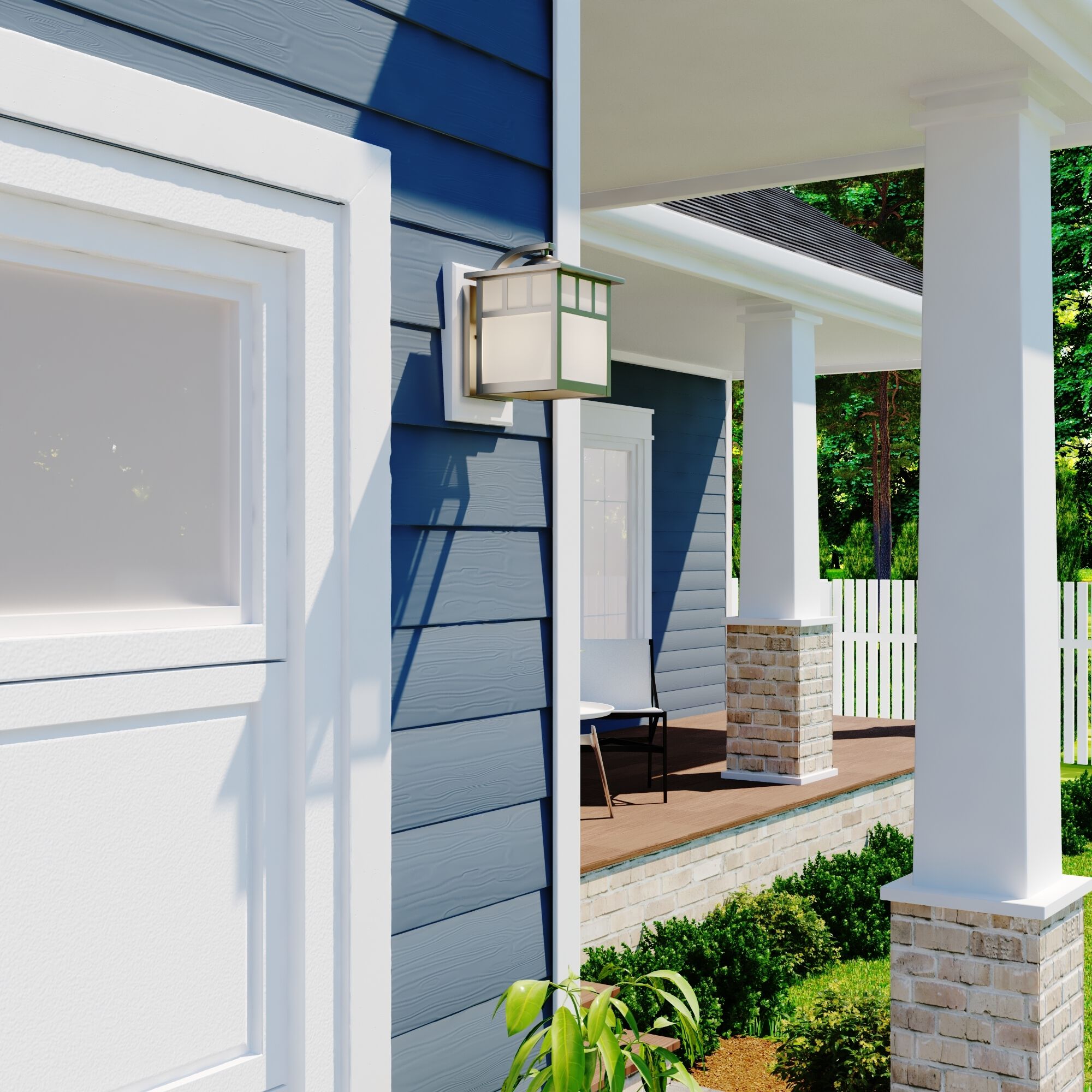 Mission LED 9.5 inch Stainless Steel Outdoor Wall