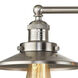 English Pub Vanity Light Wall Light in Brushed Nickel, Satin Nickel