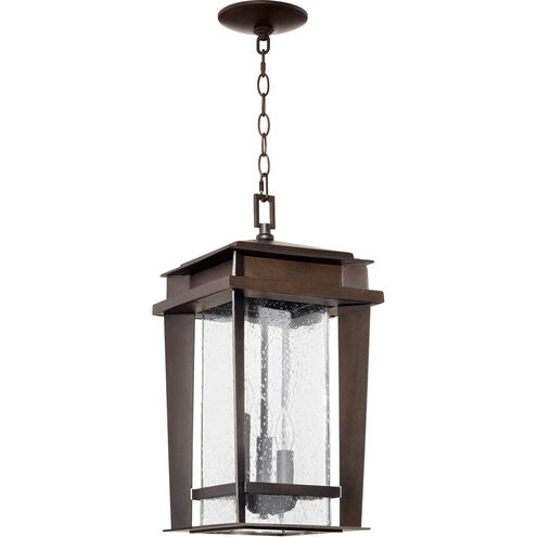 Easton 3 Light 9.5 inch Oiled Bronze Outdoor Pendant, Quorum Home
