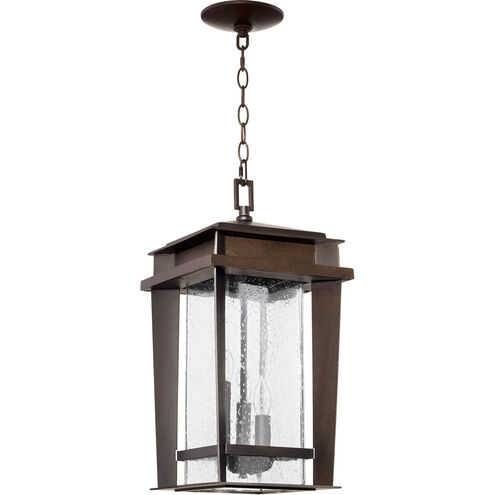 Easton 3 Light 10 inch Oiled Bronze Outdoor Pendant, Quorum Home