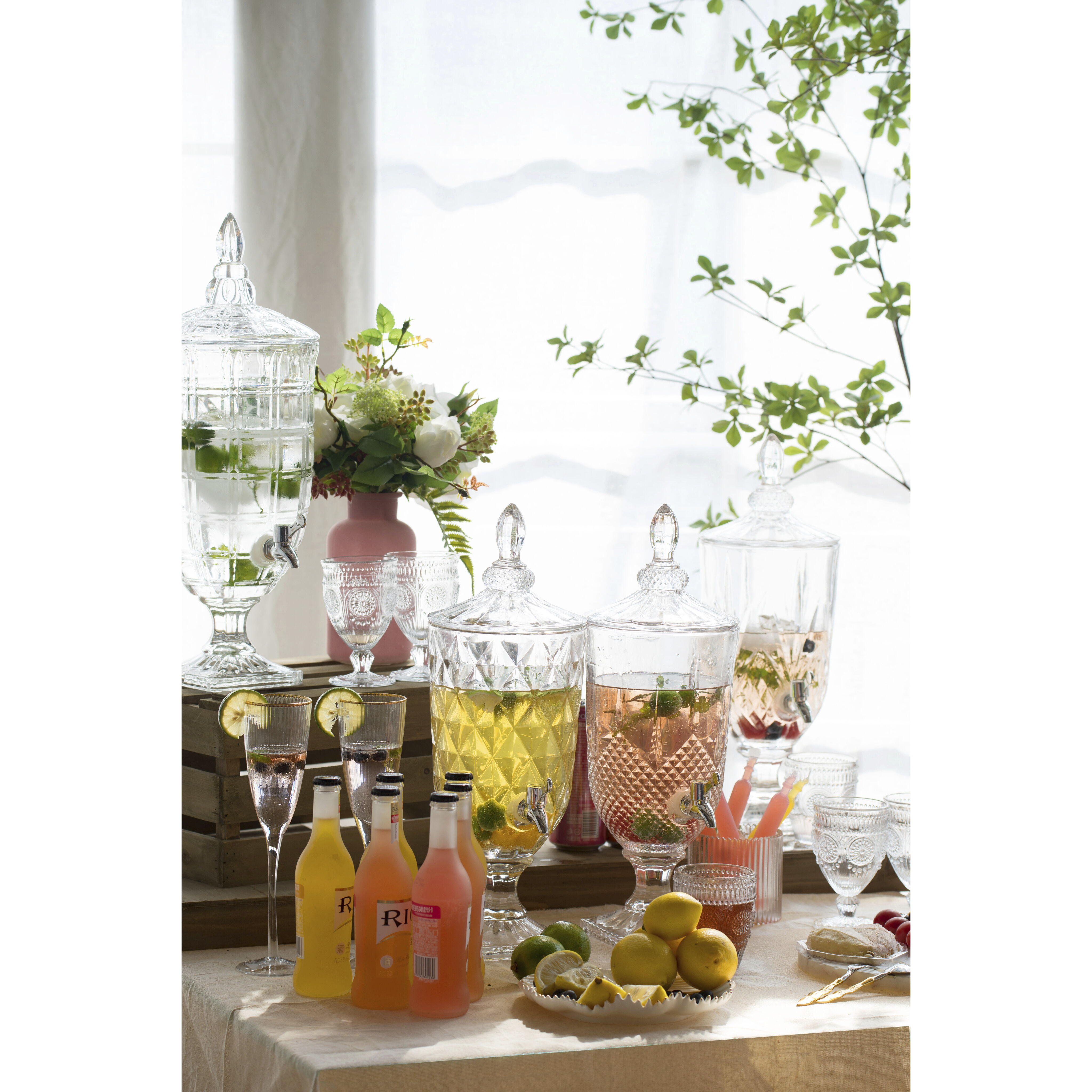 Anita Clear and Polished Silver Drink Dispenser