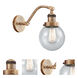 Franklin Restoration Beacon LED 6 inch Brushed Brass Sconce Wall Light in Seedy Glass, Franklin Restoration