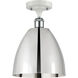 Ballston Dome 1 Light 9 inch White and Polished Chrome Semi-Flush Mount Ceiling Light
