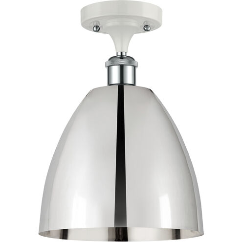 Ballston Dome 1 Light 9 inch White and Polished Chrome Semi-Flush Mount Ceiling Light