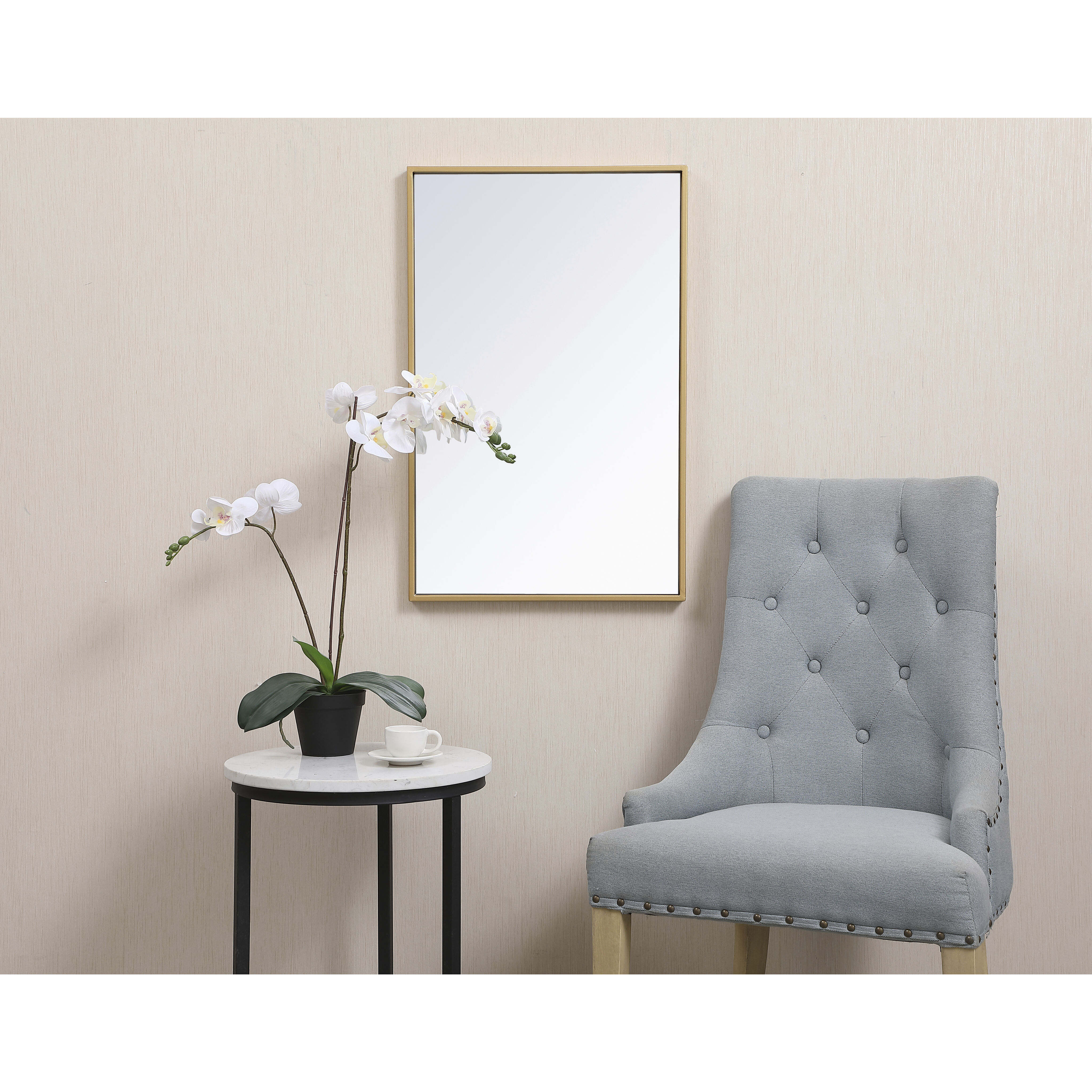 Monet 28 X 28 inch Brass Wall Mirror