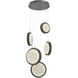Iris LED 20 inch Graphite with Cocoa Multi-Pendant Ceiling Light