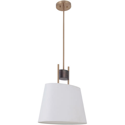 Parker 1 Light 10 inch Fired Steel/Satin Brass Pendant Ceiling Light