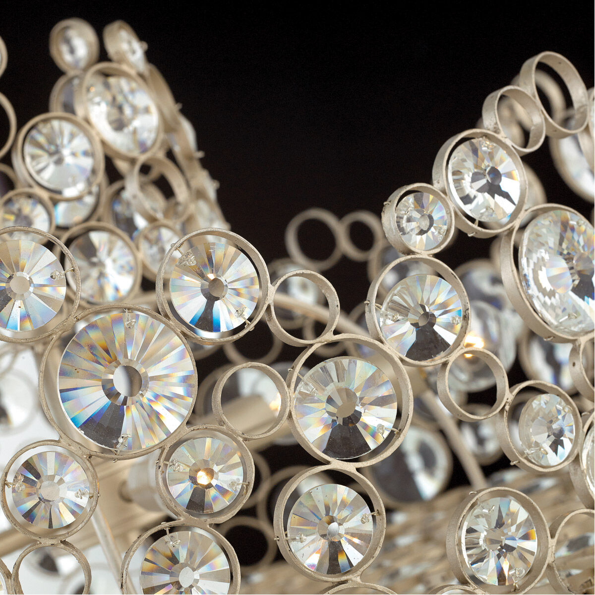 Anya LED 8 inch Silver Leaf Chandelier Ceiling Light, Semi-Flush Mount