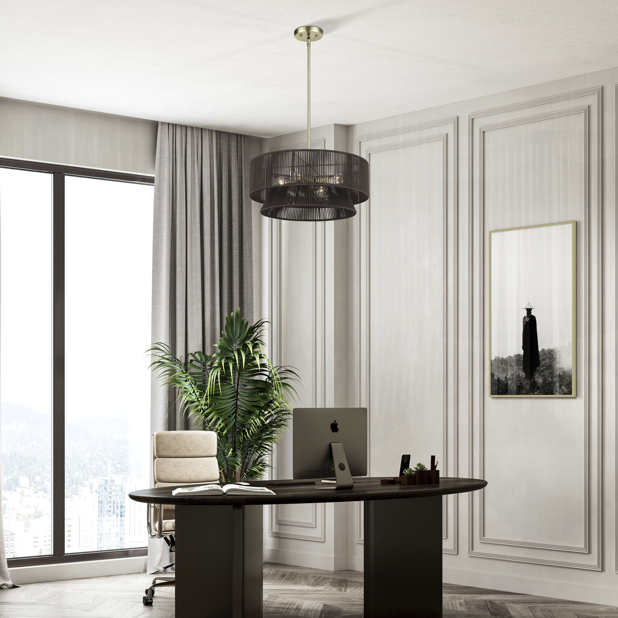 Florell 4 Light 20 inch Antique Brass Pendant Chandelier Ceiling Light