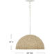 Dalia 1 Light 20 inch Textured Plaster Pendant Ceiling Light, Pendant