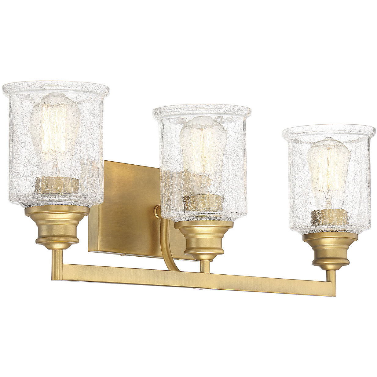 Hampton 3 Light 24 inch Warm Brass Bathroom Vanity Light Wall Light