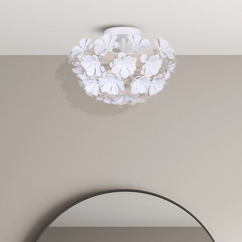 Cassia 2 Light 15 inch White Flush Mount Ceiling Light