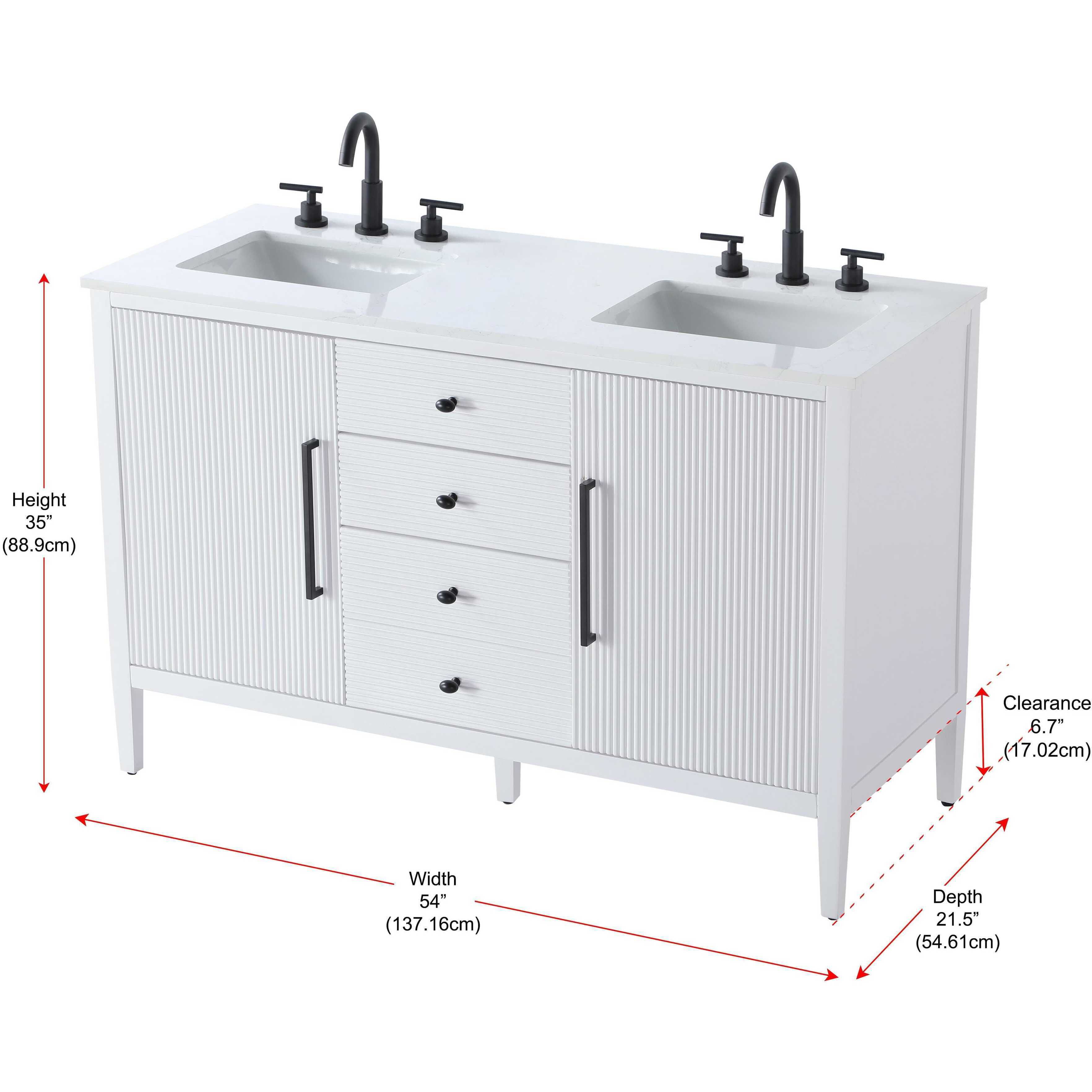 Blakely 54 X 34 inch White Bathroom Vanity Cabinet