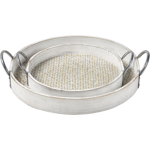 Fabian Weathered White with Bleached and Silver Tray