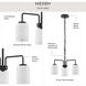 Merry 3 Light 18 inch Matte Black Linear Chandelier Ceiling Light