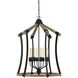 Dali 8 Light 29 inch Iron and Light Oak Chandelier Ceiling Light, Bell Lantern