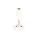 Mid-Century 3 Light 18 inch Natural Brass Chandelier Ceiling Light