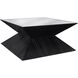 Checkmate 38 X 38 inch Checkmate Black with Clear Coffee Table