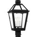 C&M by Chapman & Myers Hyannis 3 Light 19.75 inch Textured Black Outdoor Post Lantern