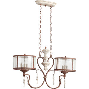 La Maison 6 Light 35 inch Manchester Grey with Rust Accents Island Light Ceiling Light