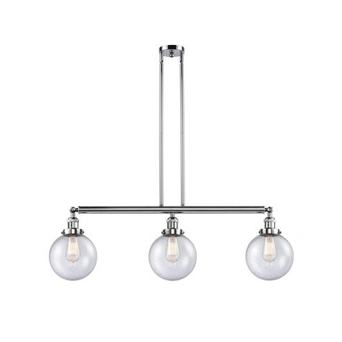 Franklin Restoration Large Beacon LED 41 inch Polished Chrome Island Light Ceiling Light in Seedy Glass, Franklin Restoration