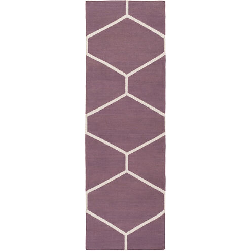Atrium 96 X 30 inch Eggplant, Ivory Rug