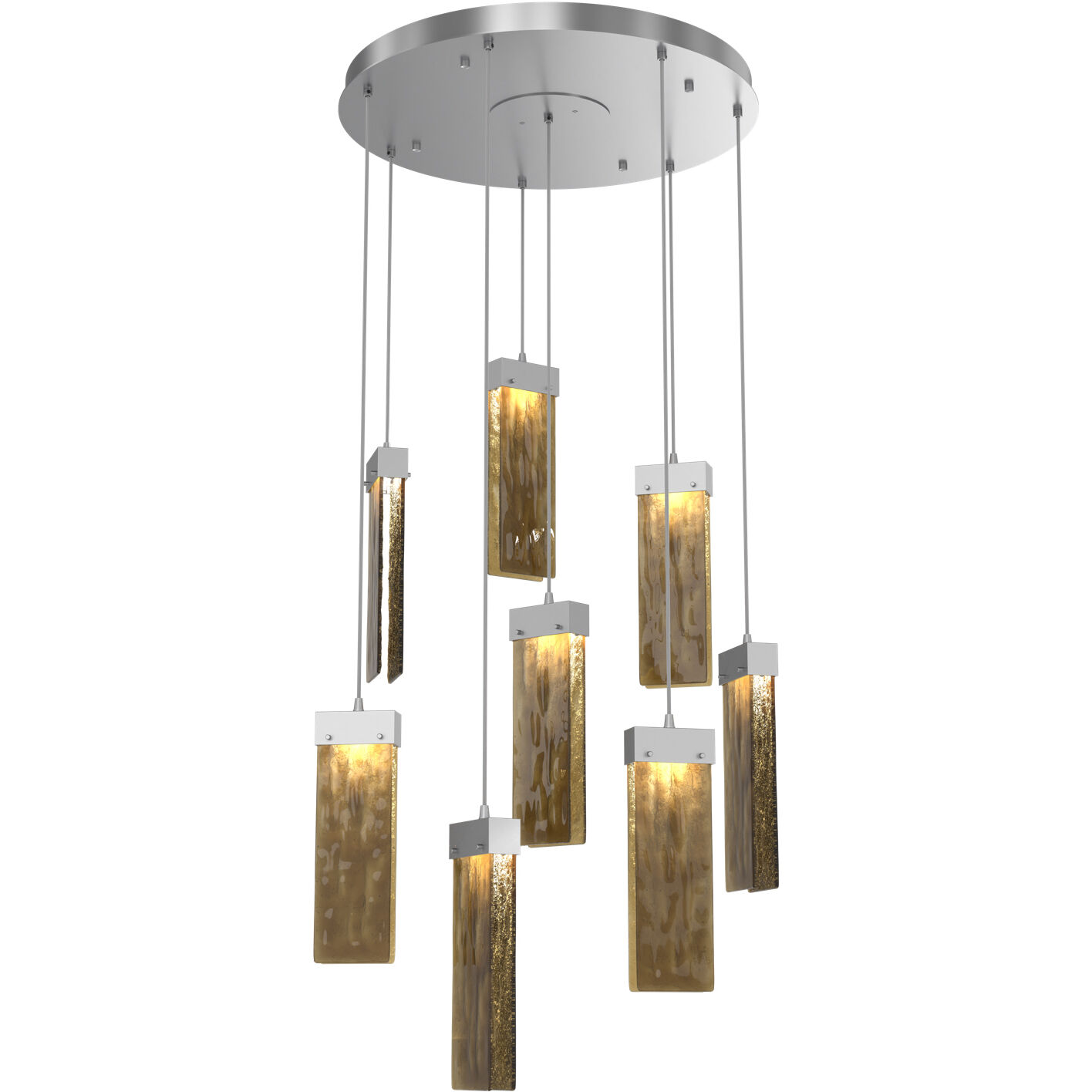 Parallel LED 24 inch Classic Silver Chandelier Ceiling Light in Bronze Granite, 2700K LED, Round Multi-Port