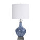 Gemma 32 inch 150 watt Marbled Blue Art Glass Body Table Lamp Portable Light