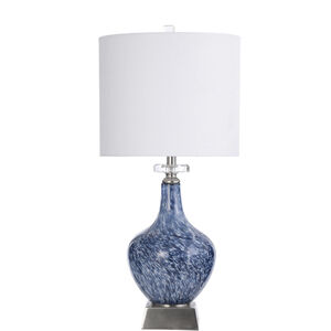StyleCraft Home Collection Gemma 32 inch 150 watt Marbled Blue Art Glass Body Table Lamp Portable Light L330699DS - Open Box