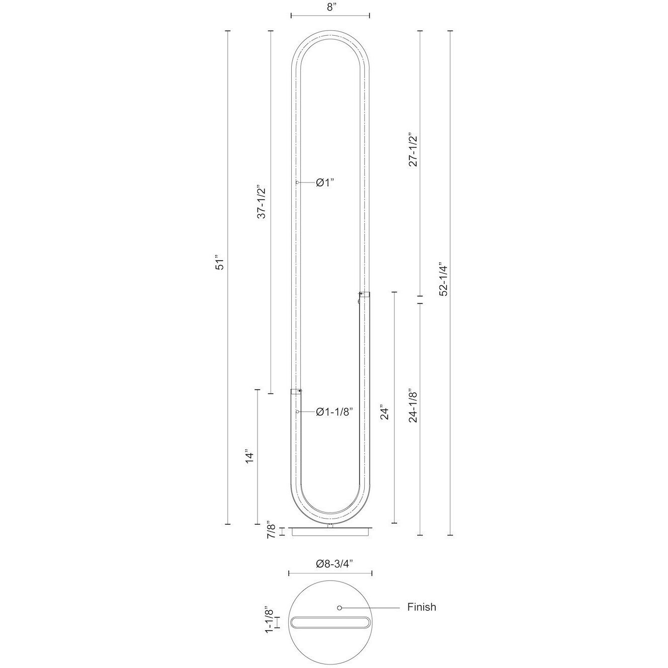 Huron 52.25 inch 21.00 watt Brushed Gold Floor Lamp Portable Light