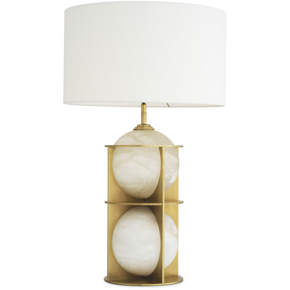 Eternity 29.53 inch 40 watt Alabaster with Antique Brass with French Wiring Table Lamp Portable Light