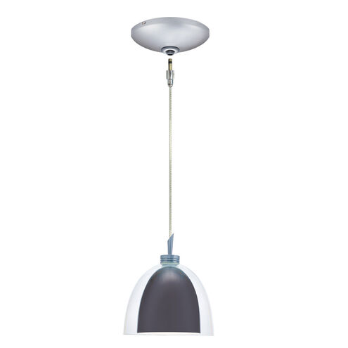 Lina 1 Light 5 inch Satin Nickel Mini Pendant Ceiling Light in Lina Gun Metal/White