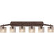Fusion 6 Light 55.5 inch Dark Bronze Bath Bar Wall Light in Oval, Incandescent, Seeded Fusion