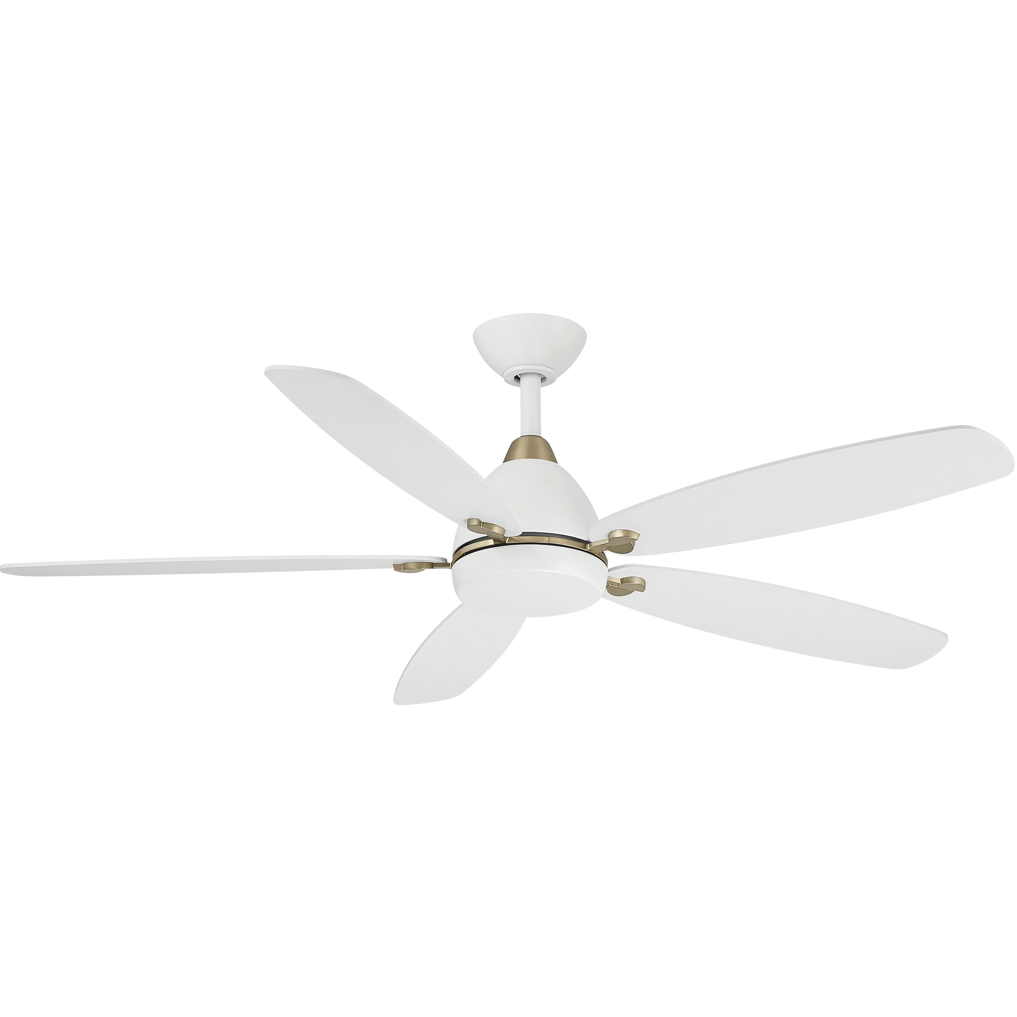 Soreno 52 inch Alabaster White/Brushed Brass with Alabaster White Blades Ceiling Fan