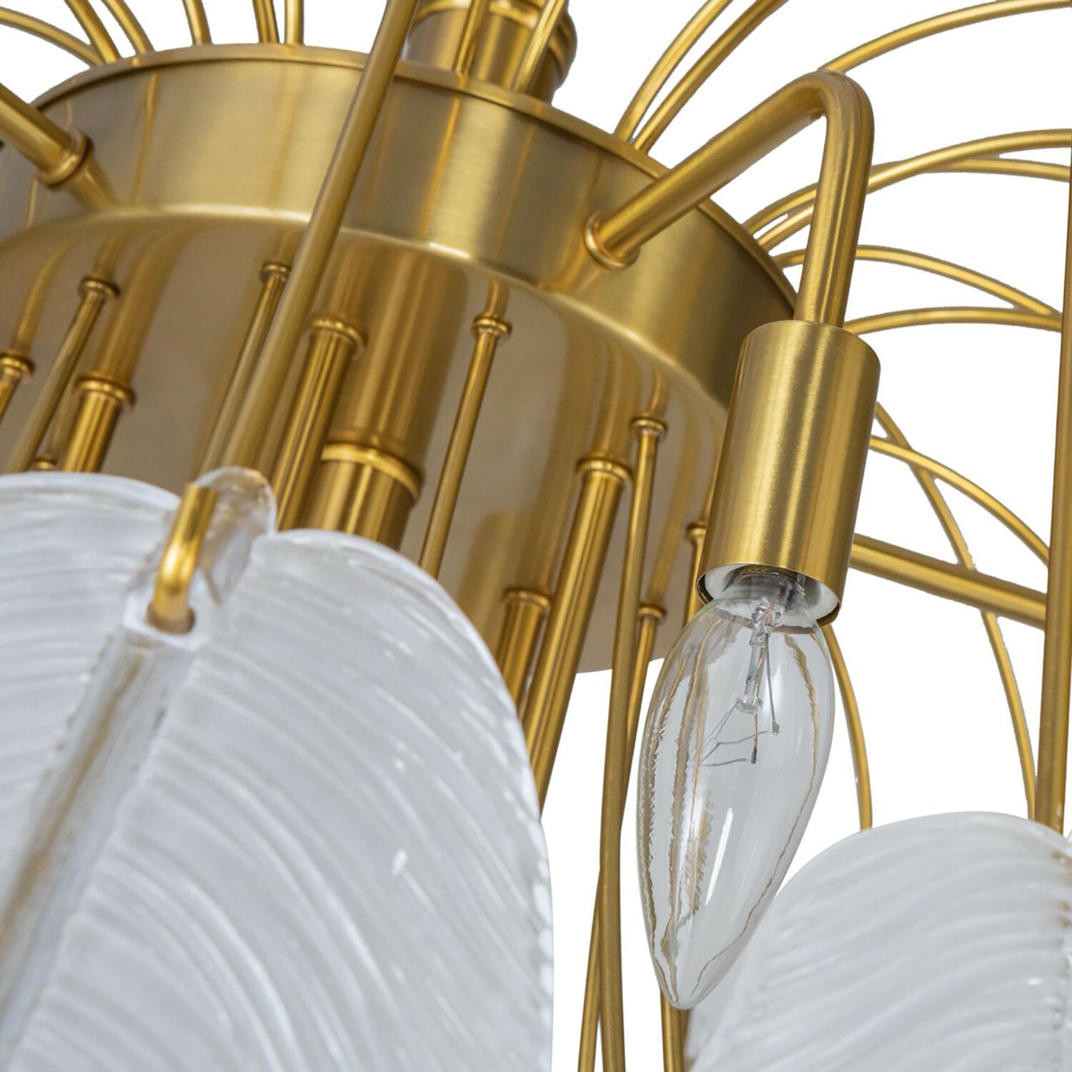 Alessia 21 Light 27.1 inch Brushed Brass and White Chandelier Ceiling Light