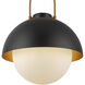 Alora Mood Harper 1 Light 15.75 inch Matte Black/Opal Matte Glass Pendant Ceiling Light