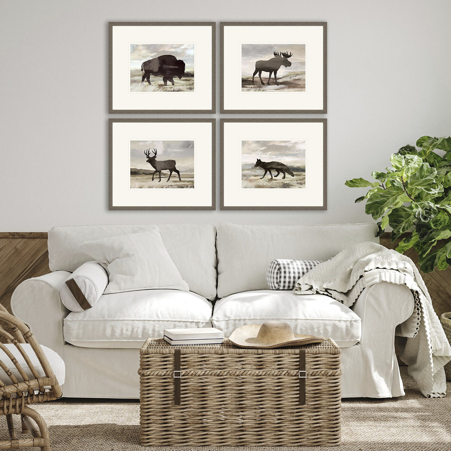 Wilderness Explorer Brown and Beige and Neutral and Pink Framed Art