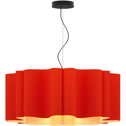 Paulina 31.5 inch Red Pendant Ceiling Light in Red/Ash, 32 in, WEP Collection