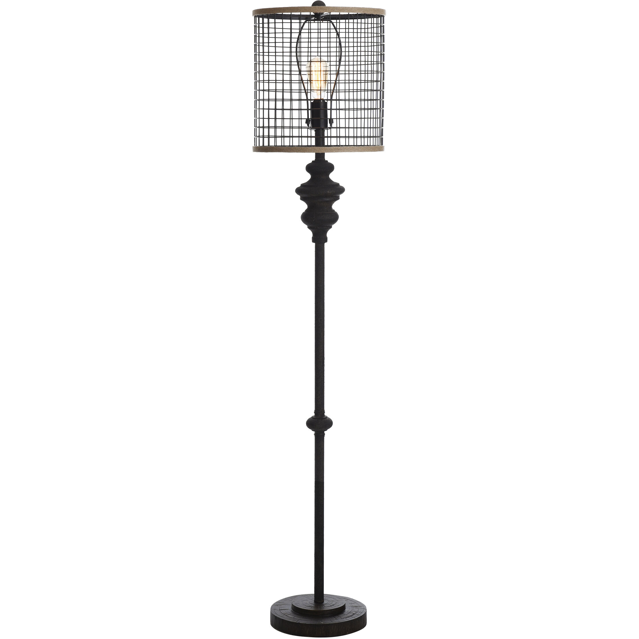Signature 64 inch 100 watt Black Metal Floor Lamp Portable Light