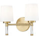 Henri Vanity Wall Light in Modern Gold