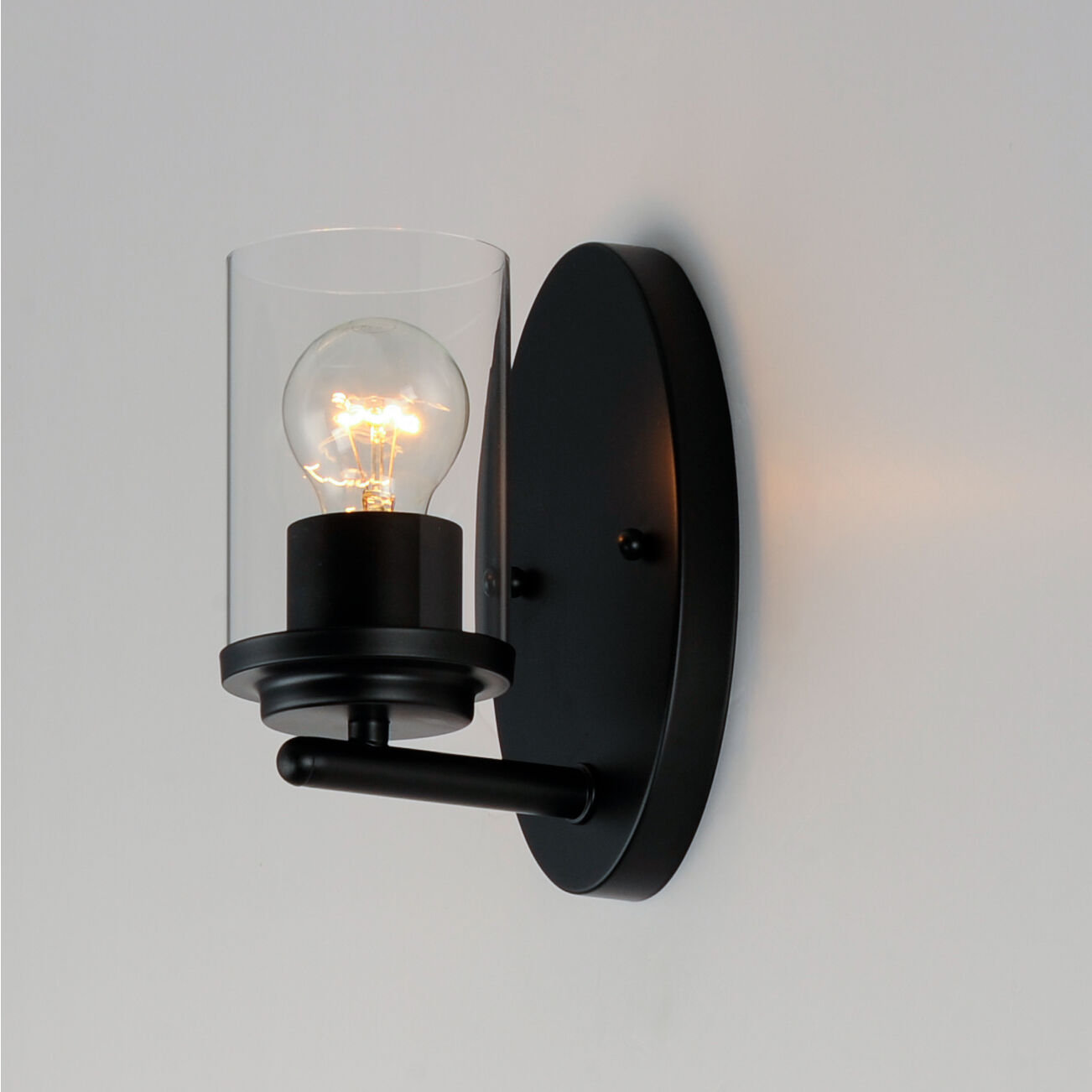 Corona 1 Light 5 inch Black Bath Vanity Wall Light in Clear
