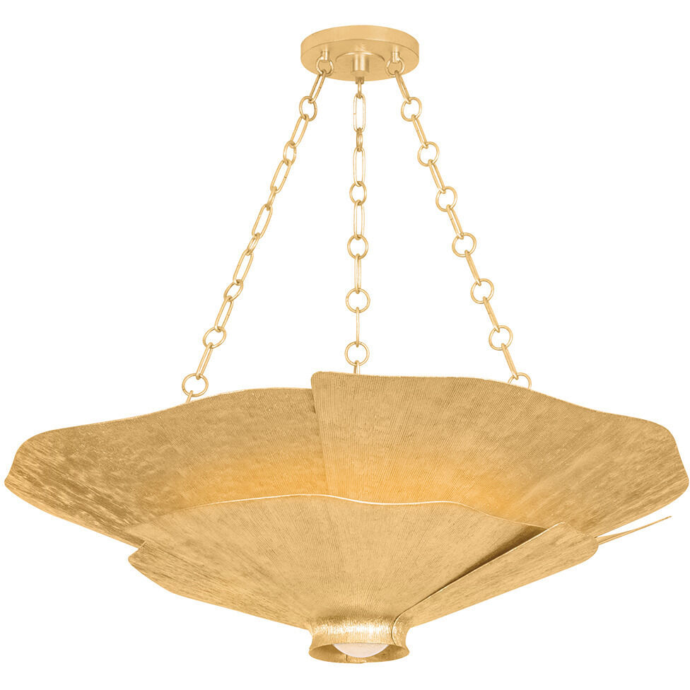Spring Valley 5 Light 36.5 inch Vintage Gold Leaf Chandelier Ceiling Light