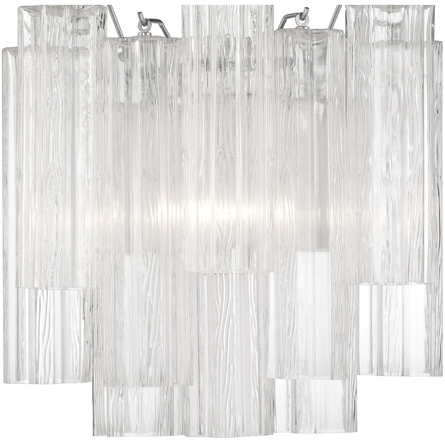 Addis Bath Wall Light in Tronchi Glass Clear