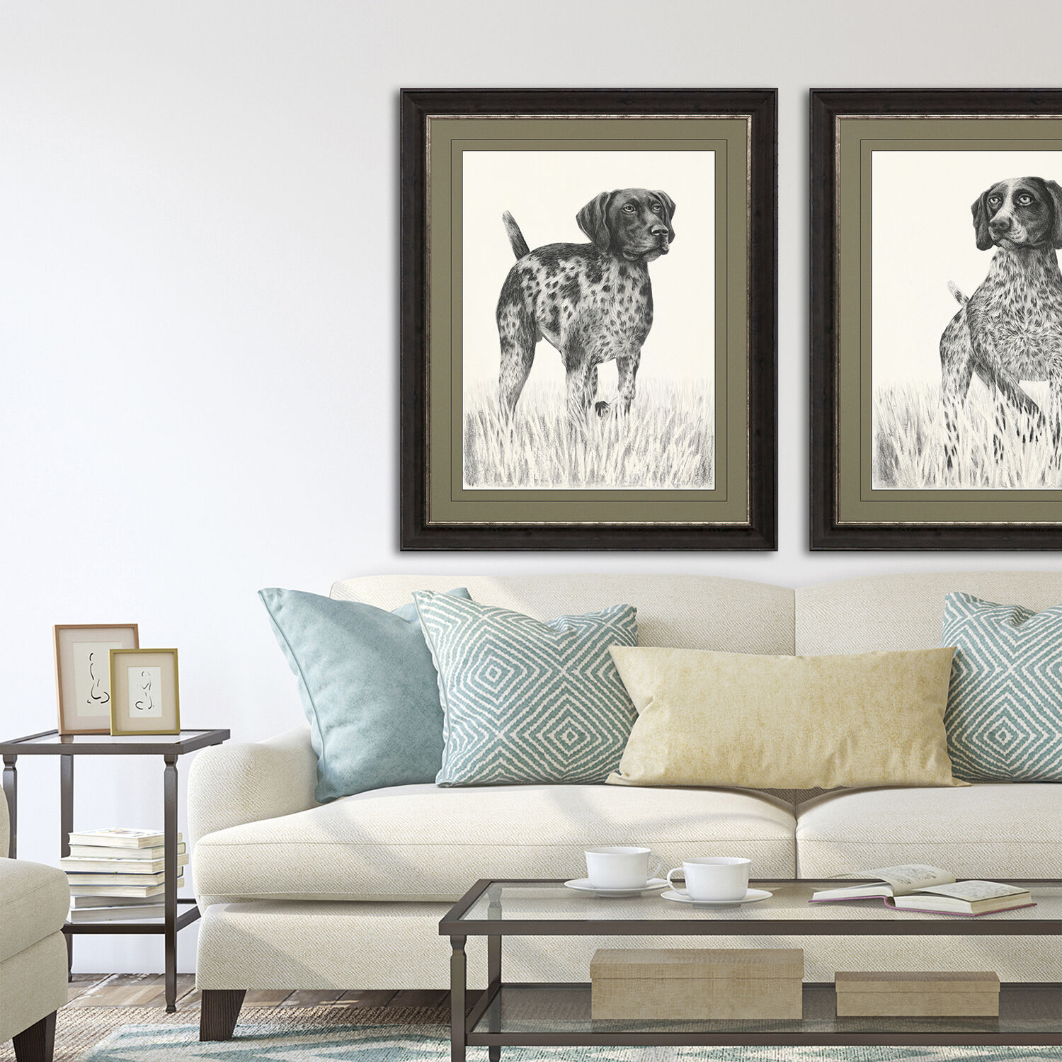 Canine Gaze Canine Watch Black and Beige and Neutral Framed Art