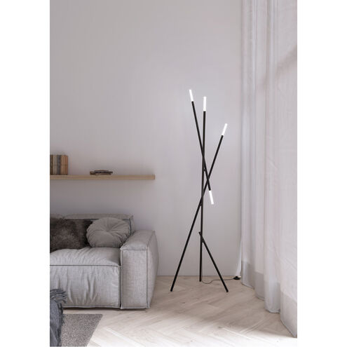 Qux 78 inch 6.00 watt Satin Black Floor Lamp Portable Light
