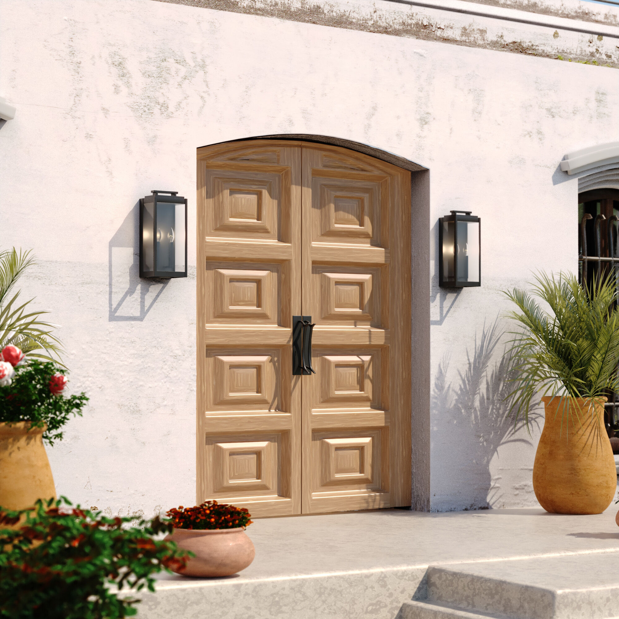 Hampton LED 15.5 inch Textured Black Outdoor Wall