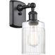 Ballston Hadley LED 4.5 inch Matte Black Sconce Wall Light in Clear Glass, Ballston