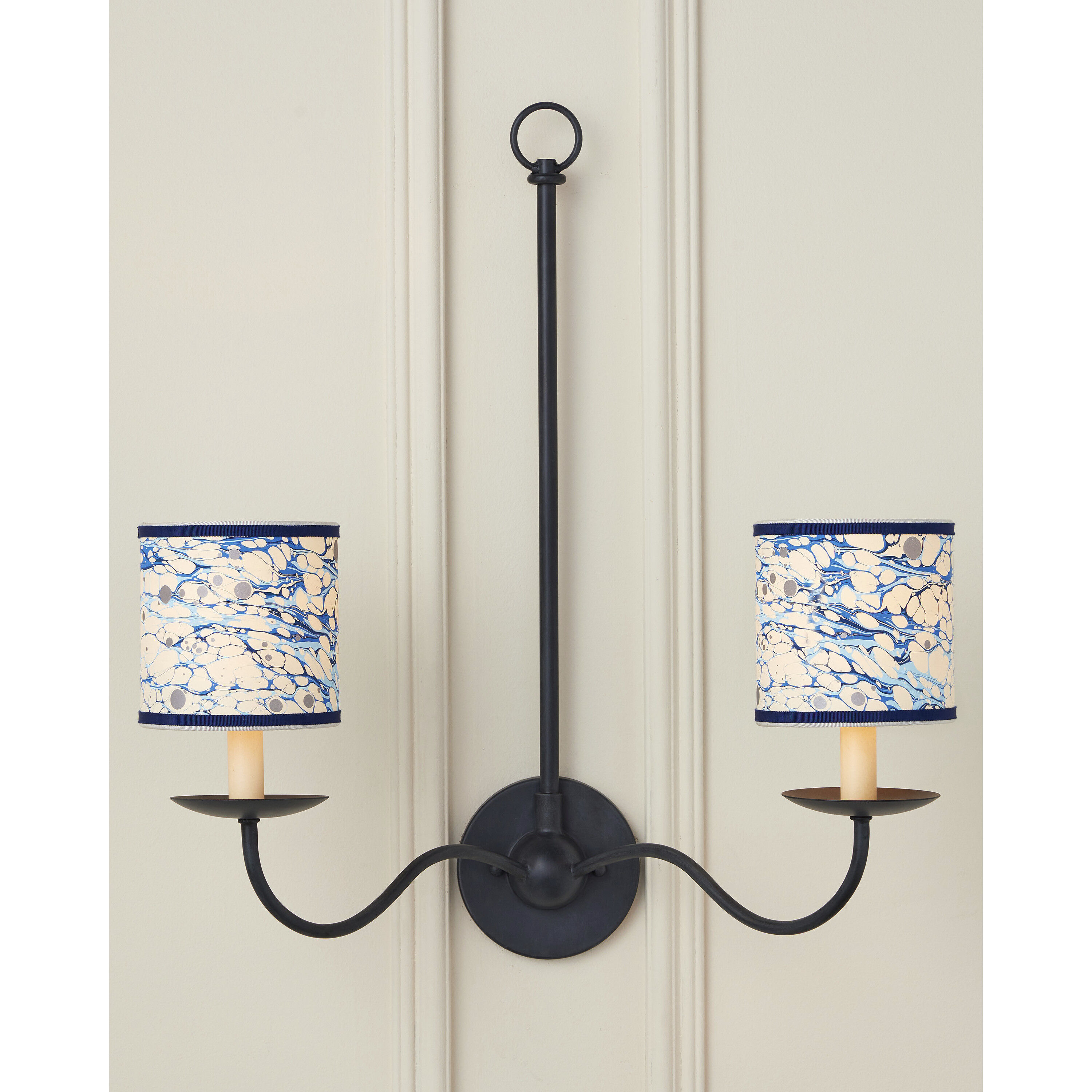 Marble Blue 5 inch Drum Chandelier Shade