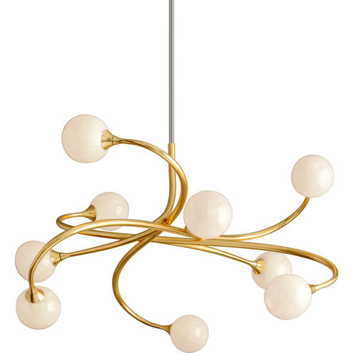 Signature 9 Light 44.5 inch Gold Leaf Chandelier Ceiling Light