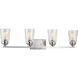 Debut 4 Light 30 inch Brushed Nickel Bath Vanity Wall Light, Design Series